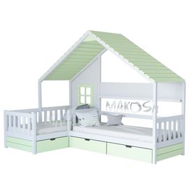 Детская кровать домик для двоих детей №1 Монблан, КОД:MS425, images №1, magsale.ru