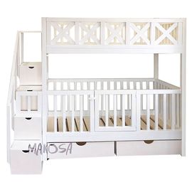 Двухъярусная кровать из дерева Винтаж + 2 калитки, КОД:MS477, images №1, magsale.ru