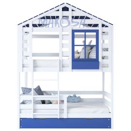 Двухъярусная выдвижная кровать-домик №48 Гарри, КОД:MS481, images №1, magsale.ru