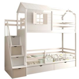 Двухъярусная кровать-домик Колибри (массив), КОД:MS455, images №1, magsale.ru