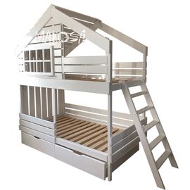 Двухъярусная кровать-домик из массива Робин Гуд, КОД:MS484, images №1, magsale.ru