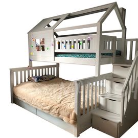 Двухъярусная кровать-домик Долли (массив), КОД:MS4906, images №1, magsale.ru