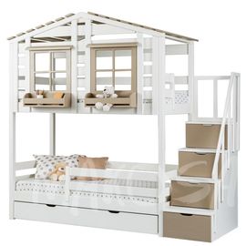 Двухъярусная кровать-домик №20 Яффи (массив), КОД:MS4909, images №1, magsale.ru