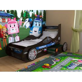 Детская кровать Полиция с 2 ящиками, КОД:SL121, images №1, magsale.ru