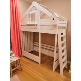 Кровать-чердак из массива сосны Гнездышко, КОД:VTS3166, images №1, magsale.ru