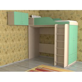 Кровать-чердак Дуэт-10 с антресолью, КОД:SL410, images №1, magsale.ru