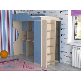 Кровать-чердак Дуэт-11 лестница хром, КОД:SL411, images №1, magsale.ru