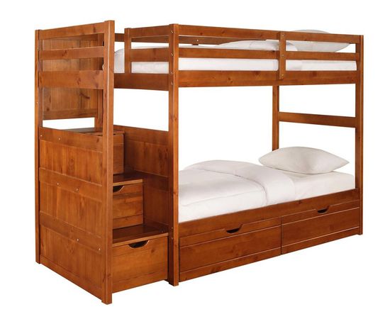 Двухъярусная кровать из сосны Тандем-2 с ящиками, КОД:VMK250, images №1, magsale.ru