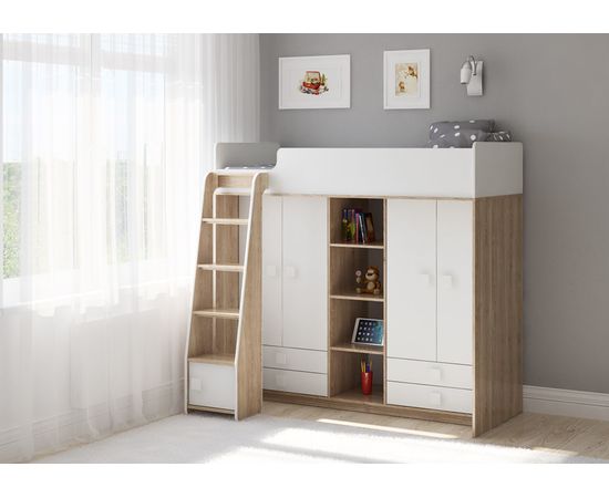 Кровать-чердак со шкафами Легенда E603.1, КОД:LE6031 , images №1, magsale.ru