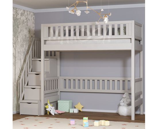 Кровать-чердак из массива сосны  Артек Плюс, КОД:MS0910, images №5, magsale.ru