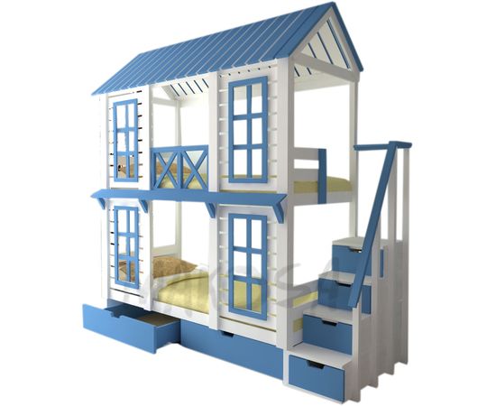 Двухъярусная кровать домик из дерева Оле-Лукойе, КОД:MS0932, images №1, magsale.ru Двухъярусная кровать домик из дерева Оле-Лукойе, КОД:MS0932, images №1, magsale.ru