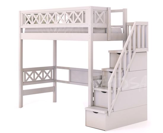 Кровать-чердак из массива сосны Прованс, КОД:MS0909, images №1, magsale.ru