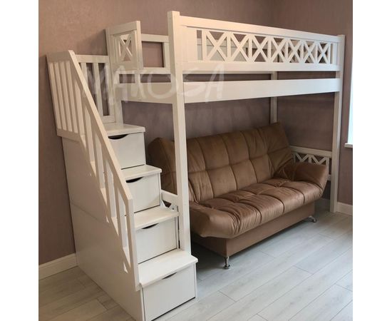 Кровать-чердак для двоих из массива Прованс-Дуэт, КОД:MS0911, images №2, magsale.ru