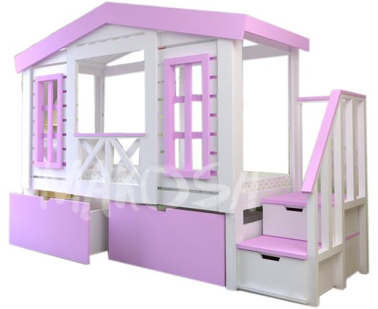 Детская кровать-домик из массива сосны №39 Сочи, КОД:MS0904, images №1, magsale.ru