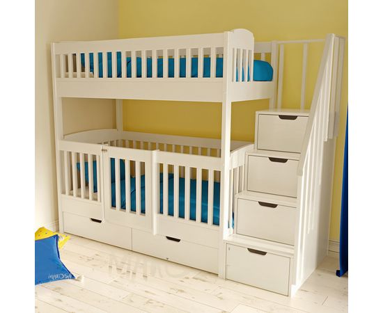 Двухъярусная кровать из массива Винни Люкс, КОД:MS519, images №1, magsale.ru