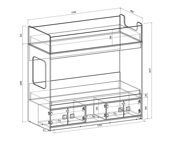 Двухъярусная кровать Легенда D605.3, КОД:LD6053 , images №4, magsale.ru