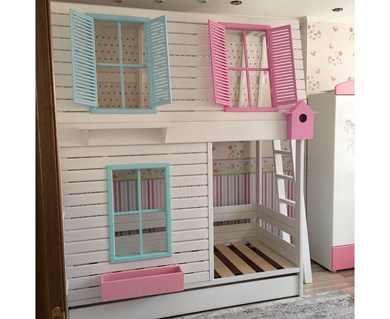 Двухъярусная кровать-домик из массива №88 Ницца-3 с выкатной кроватью, КОД:FMS0944, images №6, magsale.ru Двухъярусная кровать-домик из массива №88 Ницца-3 с выкатной кроватью, КОД:FMS0944, images №6, magsale.ru