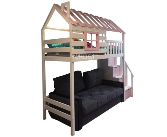 Кровать чердак из массива Домик Адриано, КОД:MS0963, images №1, magsale.ru