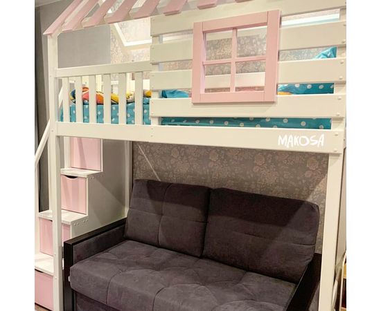 Кровать чердак из массива Домик Адриано, КОД:MS0963, images №2, magsale.ru