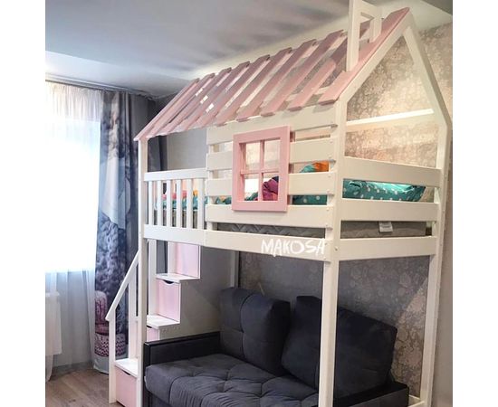 Кровать чердак из массива Домик Адриано, КОД:MS0963, images №3, magsale.ru