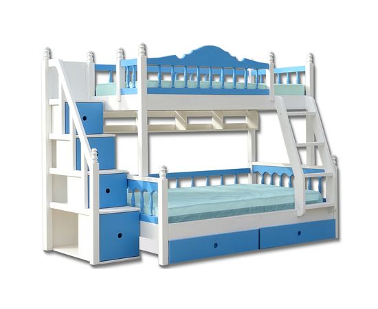 Двухъярусная кровать из сосны с полкой Аврора, КОД:33414, images №1, magsale.ru