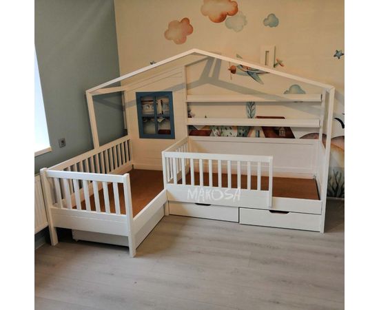 Угловая кровать домик для двоих Бетти, КОД:MS0965, images №2, magsale.ru