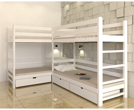 Угловая двухъярусная кровать для четверых Бригантина-4, КОД:MS0966, images №2, magsale.ru Угловая двухъярусная кровать для четверых Бригантина-4, КОД:MS0966, images №2, magsale.ru