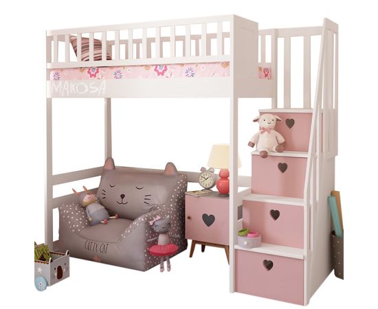 Детская кровать чердак из массива Элис, КОД:MS0957, images №1, magsale.ru