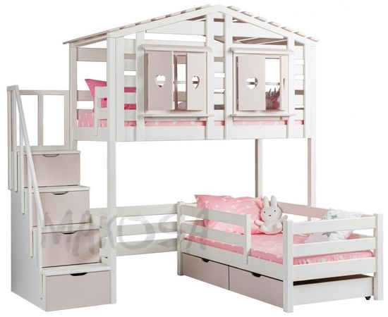 Кровать-чердак из массива сосны №40 Домик Карелия, КОД:MS0951, images №7, magsale.ru