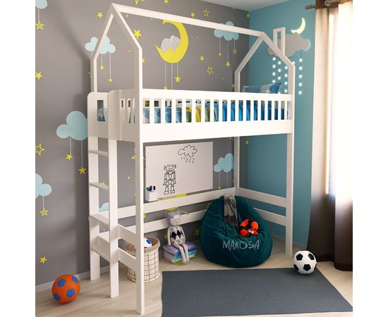 Кровать-чердак из массива сосны Крит, КОД:MS0959, images №2, magsale.ru