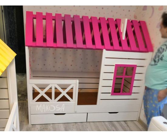 Детская кровать-домик из массива Виктория, КОД:339011, images №8, magsale.ru