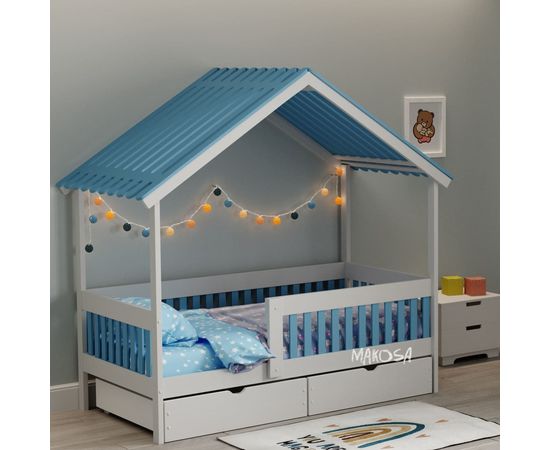 Детская кровать-домик из массива Лилибет с ящиками, КОД:MS0972, images №3, magsale.ru