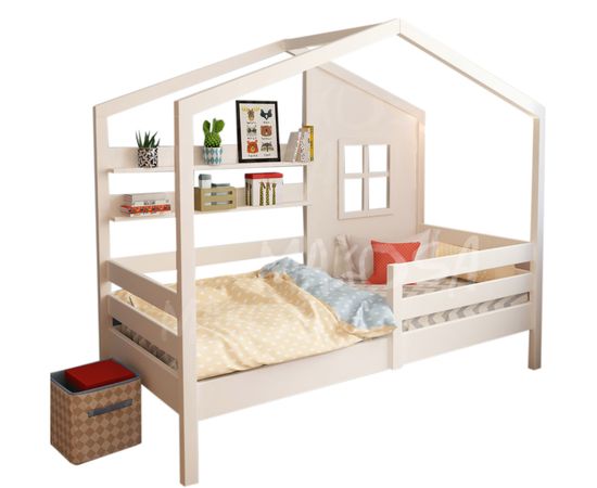 Детская кровать домик с ящиками и полкой Морган-2, КОД:FMS0940, images №2, magsale.ru