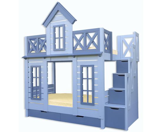 Двухъярусная кровать домик из сосны Терем Люкс с лестницей, КОД:33006, images №1, magsale.ru Двухъярусная кровать домик из сосны Терем Люкс с лестницей, КОД:33006, images №1, magsale.ru