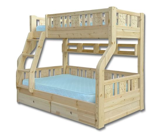 Двухъярусная кровать из сосны с полкой Веста-1, КОД:33499, images №1, magsale.ru Двухъярусная кровать из сосны с полкой Веста-1, КОД:33499, images №1, magsale.ru