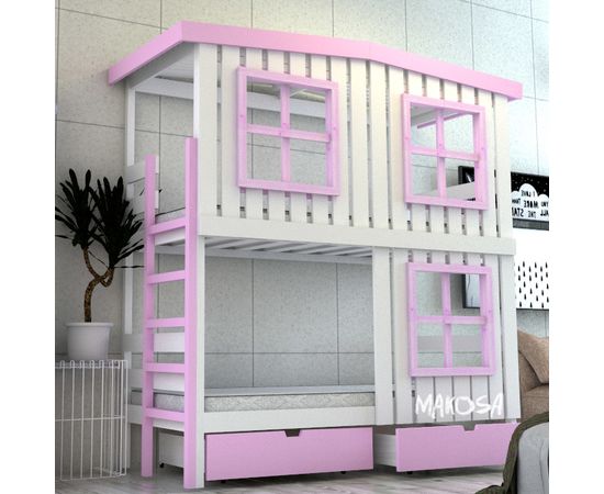 Двухъярусная кровать-домик из массива Яхтклуб-4, КОД:MS0986, images №3, magsale.ru Двухъярусная кровать-домик из массива Яхтклуб-4, КОД:MS0986, images №3, magsale.ru