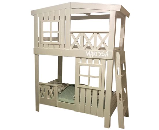Двухъярусная кровать-домик из массива сосны Эклипс, КОД:MS0989, images №2, magsale.ru
