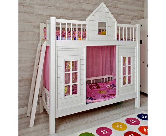 Двухъярусная кровать домик из сосны Замок Классика, КОД:VTS8565, images №1, magsale.ru