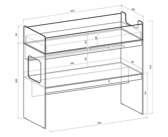 Кровать-чердак Легенда C606.3, КОД:LC6063, images №4, magsale.ru