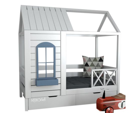 Детская кровать домик из массива №47 Авиньон, КОД:MS411, images №1, magsale.ru