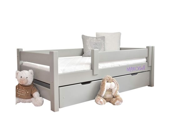 Детская кровать из массива с ящиками и бортиком Массимо, КОД:MS1024, images №1, magsale.ru