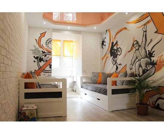 Детская кровать-тахта с ящиками из массива Юность-5, КОД:VMK3550, images №2, magsale.ru