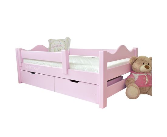 Детская раздвижная кровать из массива с бортиком Сильфида-2, КОД:MS1025, images №6, magsale.ru