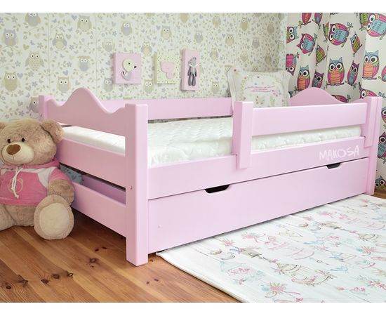 Детская раздвижная кровать из массива с бортиком Сильфида-2, КОД:MS1025, images №5, magsale.ru