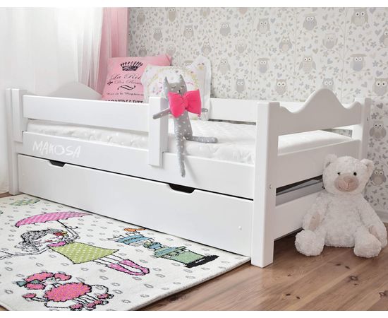 Детская раздвижная кровать из массива с бортиком Сильфида-2, КОД:MS1025, images №4, magsale.ru