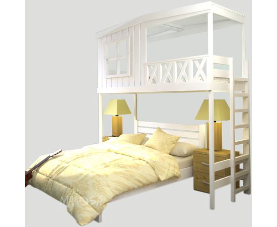 Двухъярусная кровать из массива сосны Атриум, КОД:MS6455, images №1, magsale.ru