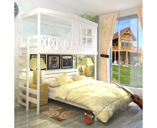 Двухъярусная кровать из массива сосны Атриум, КОД:MS6455, images №2, magsale.ru