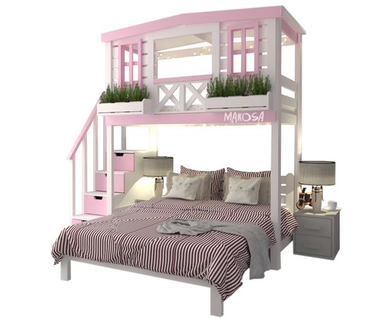 Двухъярусная двуспальная кровать из массива Берта, КОД:MS8901, images №8, magsale.ru