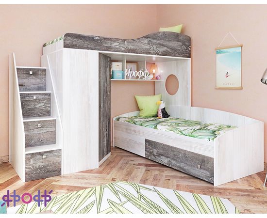 Двухъярусная кровать Кадет-2 с универсальной лестницей, КОД:ЯКД223, images №1, magsale.ru