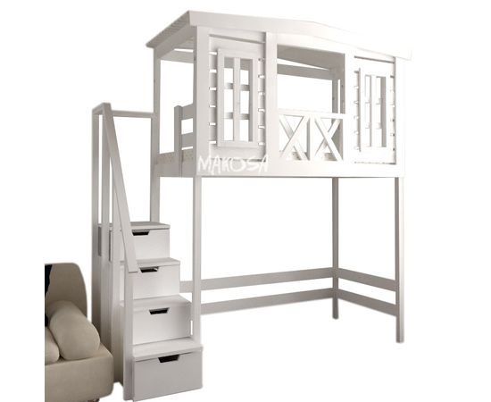 Кровать-чердак из массива сосны Гэлакси, КОД:MS8891, images №2, magsale.ru